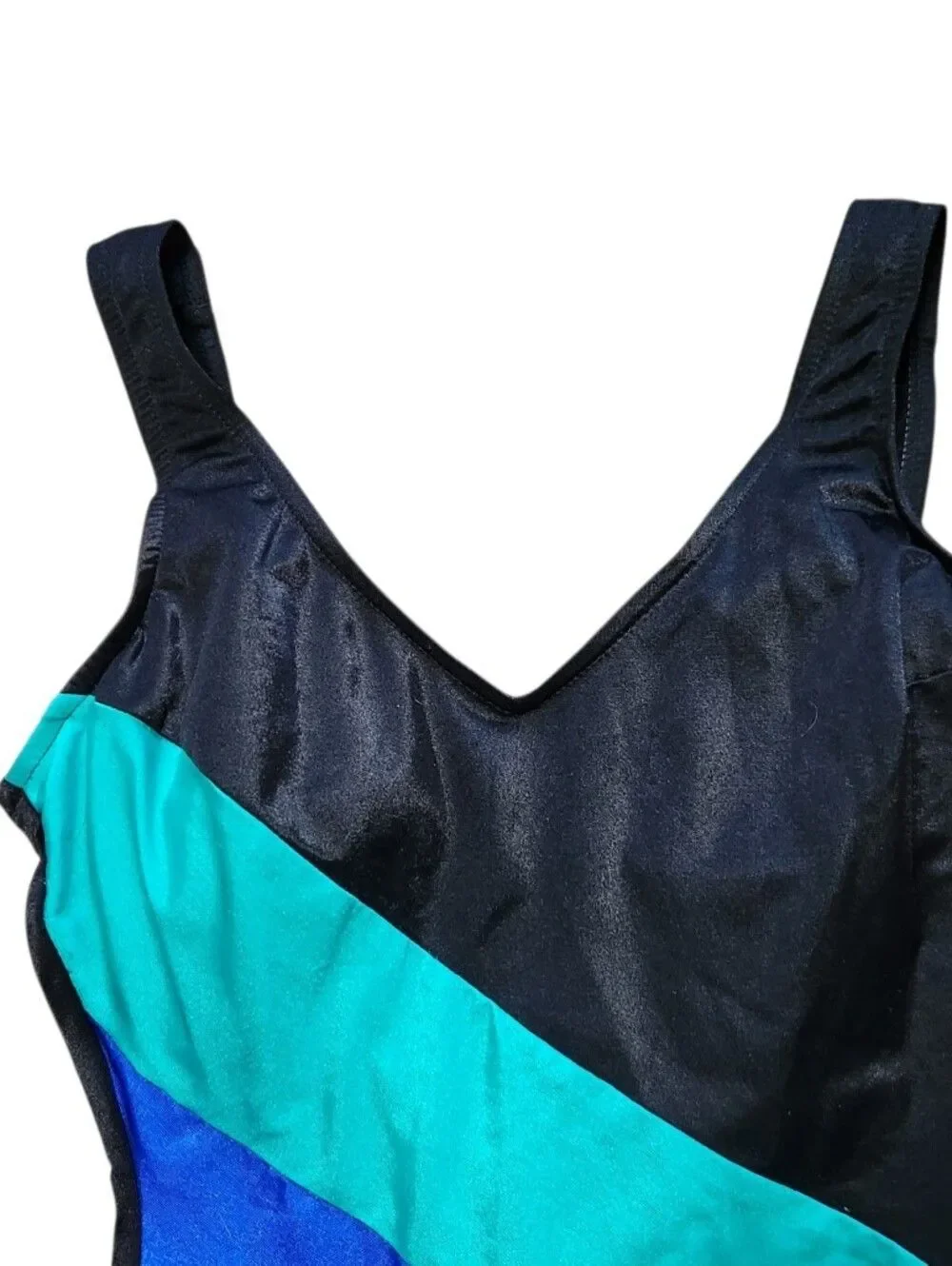 Vintage Swimsuit Size 12 C Cup Slim Allure Union Made in USA Black Slimming